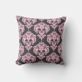 Licht roze en grijs Damask modern elegant patroon Kussen (Voorkant)