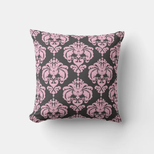 Licht roze en grijs Damask modern elegant patroon Kussen