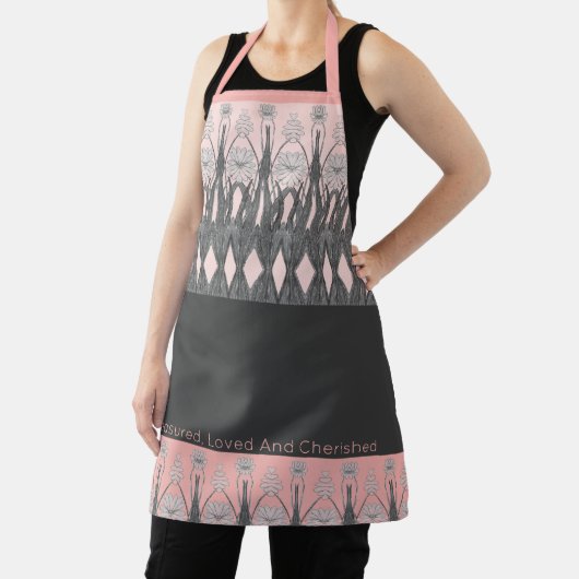 Licht roze en modern grijs schort (Insitu)