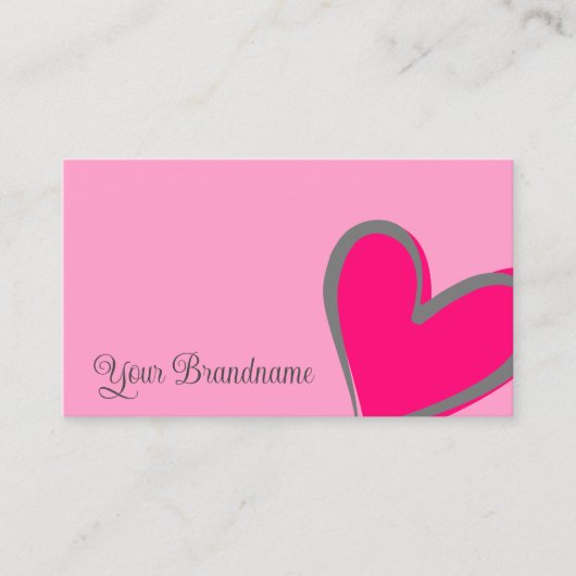 Licht roze en prachtig hart Moderne verkuiling Visitekaartje (Voorkant)