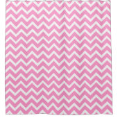 Licht roze en wit Chevron patroon Douchegordijn (Voorkant)
