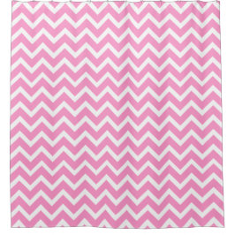 Licht roze en wit Chevron patroon Douchegordijn