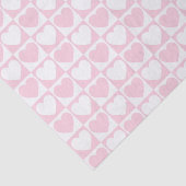 Licht roze en wit gecheckt patroon met hart tissuepapier (Detail)