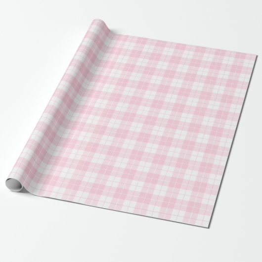 Licht roze en wit geplakt patroonpapier cadeaupapier (Uitgerold)