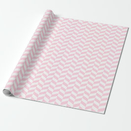 Licht roze en wit herringbone omslagpapier cadeaupapier