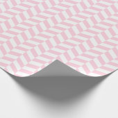 Licht roze en wit herringbone omslagpapier cadeaupapier (Hoek)