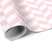 Licht roze en wit herringbone omslagpapier cadeaupapier (Rol Hoek)