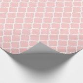 Licht roze en wit Marokkaans Quatrefoil Cadeaupapier (Hoek)