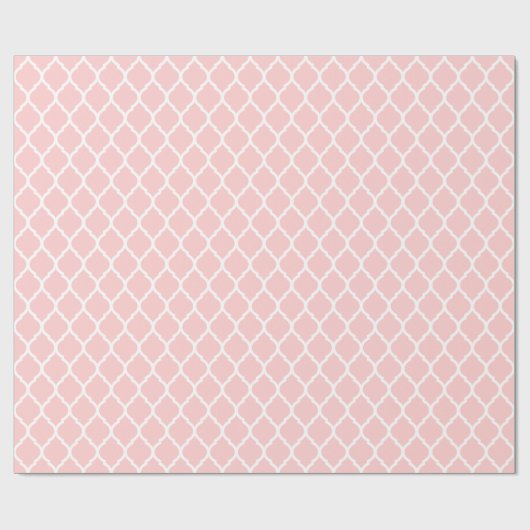 Licht roze en wit Marokkaans Quatrefoil Cadeaupapier (Vlak)