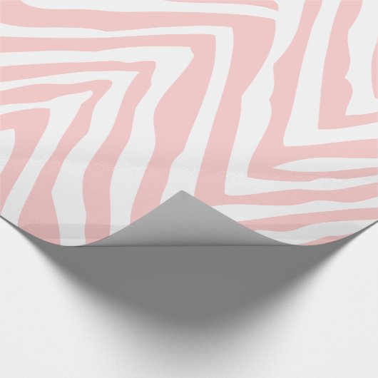 Licht roze en wit Zebra Stripes Dierenprint Cadeaupapier (Hoek)