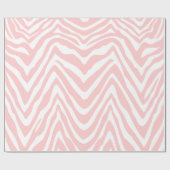 Licht roze en wit Zebra Stripes Dierenprint Cadeaupapier (Vlak)