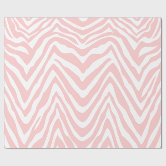 Licht roze en wit Zebra Stripes Dierenprint Cadeaupapier (Vlak)