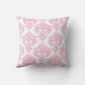 Licht roze en witte Damask modern elegant patroon Kussen (Achterkant)