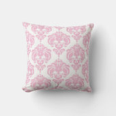 Licht roze en witte Damask modern elegant patroon Kussen (Voorkant)