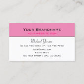 Licht Roze en Witte Eenvoudige Moderne Professiona Visitekaartje (Achterkant)