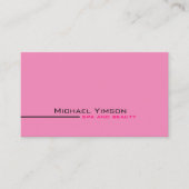 Licht Roze en Witte Eenvoudige Moderne Professiona Visitekaartje (Voorkant)