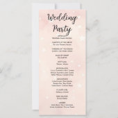 Licht roze en witte sterren bruiloft programma (Achterkant)