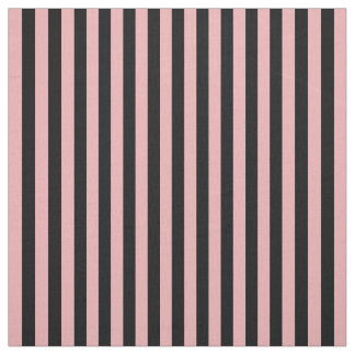Licht roze en zwart Verticaal Striped Stof