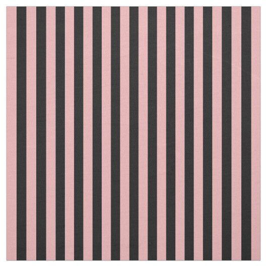 Licht roze en zwart Verticaal Striped Stof (Swatch)