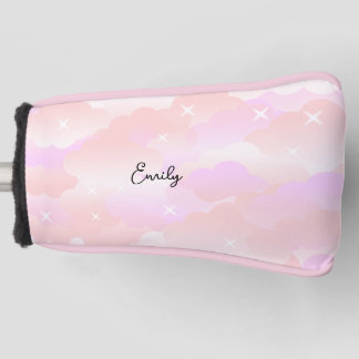 Licht Roze Esthetische pluizige wolken aangepaste Golfheadcover