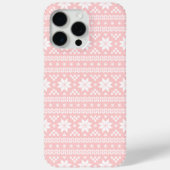 Licht roze Fair Isle Kersttrui patroon Case-Mate iPhone Case (Achterkant)