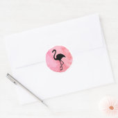Licht Roze Flamingo Ronde Sticker (Envelop)