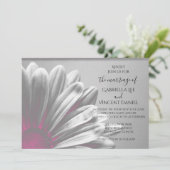 Licht roze Floral hoogtepunten Weddenschap Kaart (Staand voorkant)