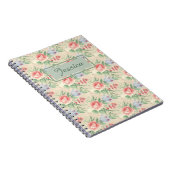 Licht Roze Floral Patroon Aangepast Notitieboek (Rechterzijde)