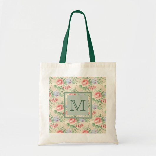 Licht  Roze Floral Patroon Aangepast Tote Bag (Voorkant)