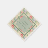 Licht Roze Floral Patroon Aangepaste Tekst Servet (Hoek)