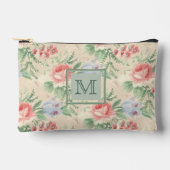 Licht  Roze Floral Patroonmonogram Etui (Voorkant)