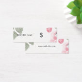 Licht roze Floral Waterverf Romantic Price Label Mini Visitekaartjes (Bureau)