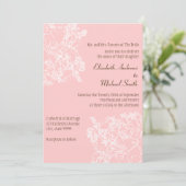 Licht roze Floral Weddenschap Kaart (Staand voorkant)
