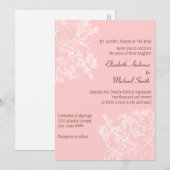 Licht roze Floral Weddenschap Kaart (Voorkant / Achterkant)