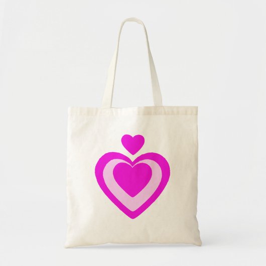LICHT ROZE FUCHSIA HARTEN TOTE BAG (Voorkant)