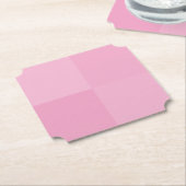 Licht roze geometrische vierkanten partij kartonnen onderzetters (Gekanteld)