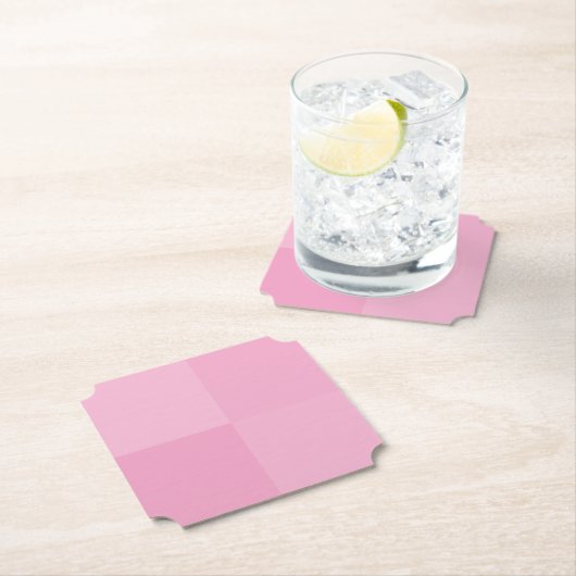 Licht roze geometrische vierkanten partij kartonnen onderzetters (Insitu)