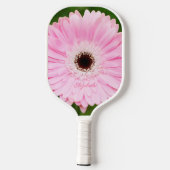 Licht roze Gerbera Daisy Floral gepersonaliseerd Pickleball Paddle (Achterkant)