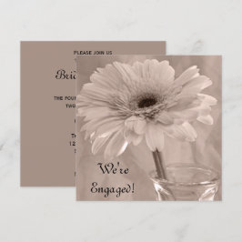 Licht roze, getinte Daisy Engagement Party Kaart