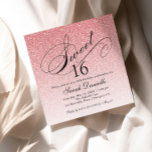 Licht roze glam glitter zoet 16 vierkant kaart<br><div class="desc">Deze prachtige uitnodiging is voorzien van faux ombre glitter en uw aangepaste tekst. Gebruik de sjabloon van de add uw informatie. Verander de doopvont of voeg meer tekst toe gebruikend de Customize eigenschap van het.</div>