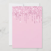 Licht roze Glitter Drips Quinceañera Kaart (Achterkant)