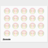 Licht roze glitter druppels body boter labels (Vel)