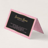 Licht roze glitter en goud Lijst Visitekaartje (Achterkant)