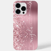 Licht Roze Glitter Glam Handtekening Case-Mate iPhone Case (Achterkant)