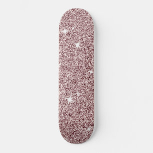Licht Roze Glitter Ster Cute Meisjesachtig Glans P Persoonlijk Skateboard