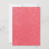 Licht roze glitter verjaardagsuitnodiging kaart (Achterkant)
