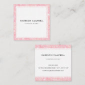 Licht roze glittergrens minimale professionele vierkante visitekaartje (Voorkant / Achterkant)