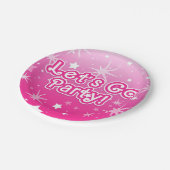 Licht & Roze Glittersterren Laten we Feesten Papieren Bordje (Gekanteld)