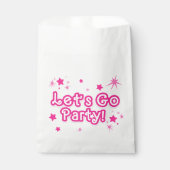 Licht & Roze Glittersterren Laten we naar het Fees Bedankzakje (Voorkant)
