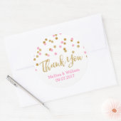 Licht roze goud Confetti bruiloft gunst Labels (Envelop)